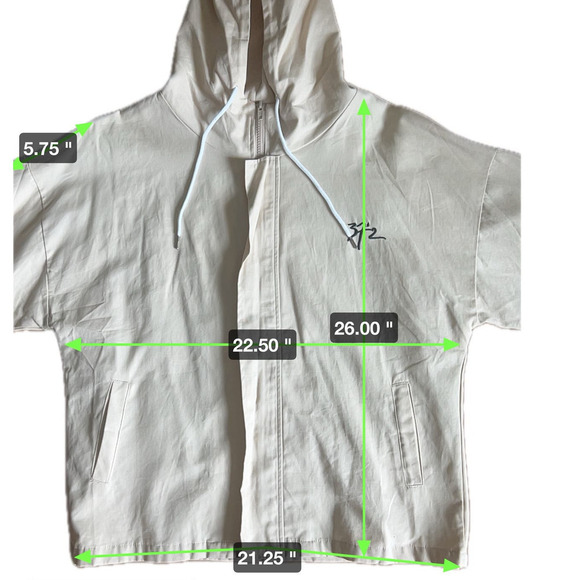 NWT Zaful Embroidered Rose Hooded Jacket, 3/4 Sleeve, Lightweight, Tan, size XL - Picture 8 of 10